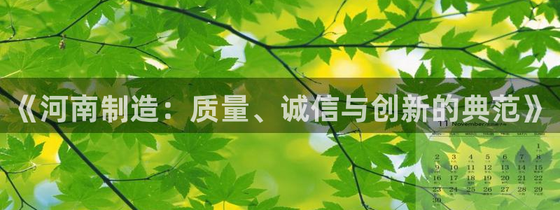 天宏娱乐老男孩吴叔：《河南制造：质量、诚信与创新的典范》