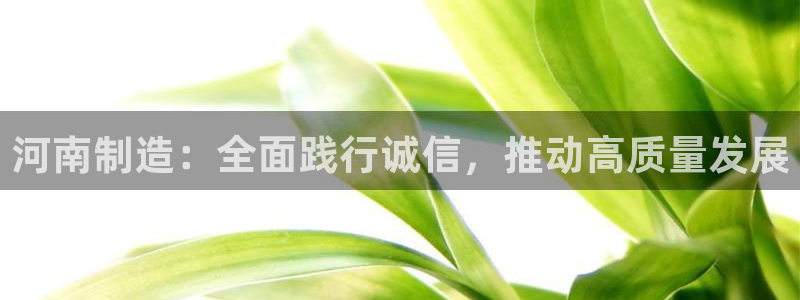 天宏娱乐时时彩：河南制造：全面践行诚信，推动高质量发展